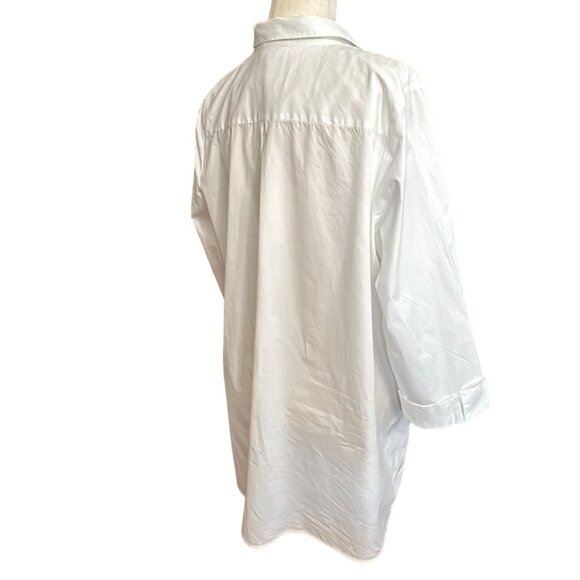 J. Jill Shirt Women L White Side-button Stepped-hem Tunic Side Button Detail - Picture 5 of 12